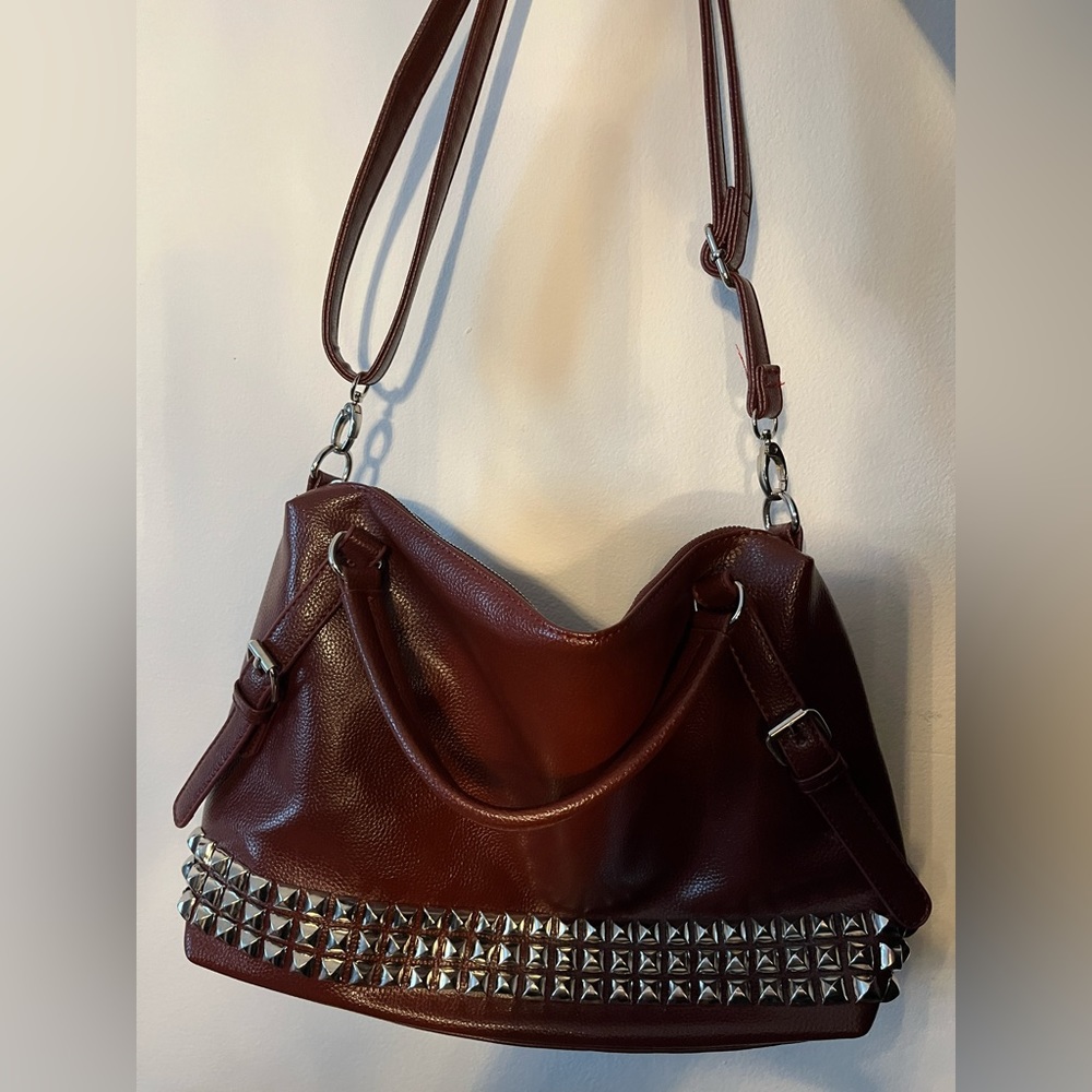 Brown purse with studs